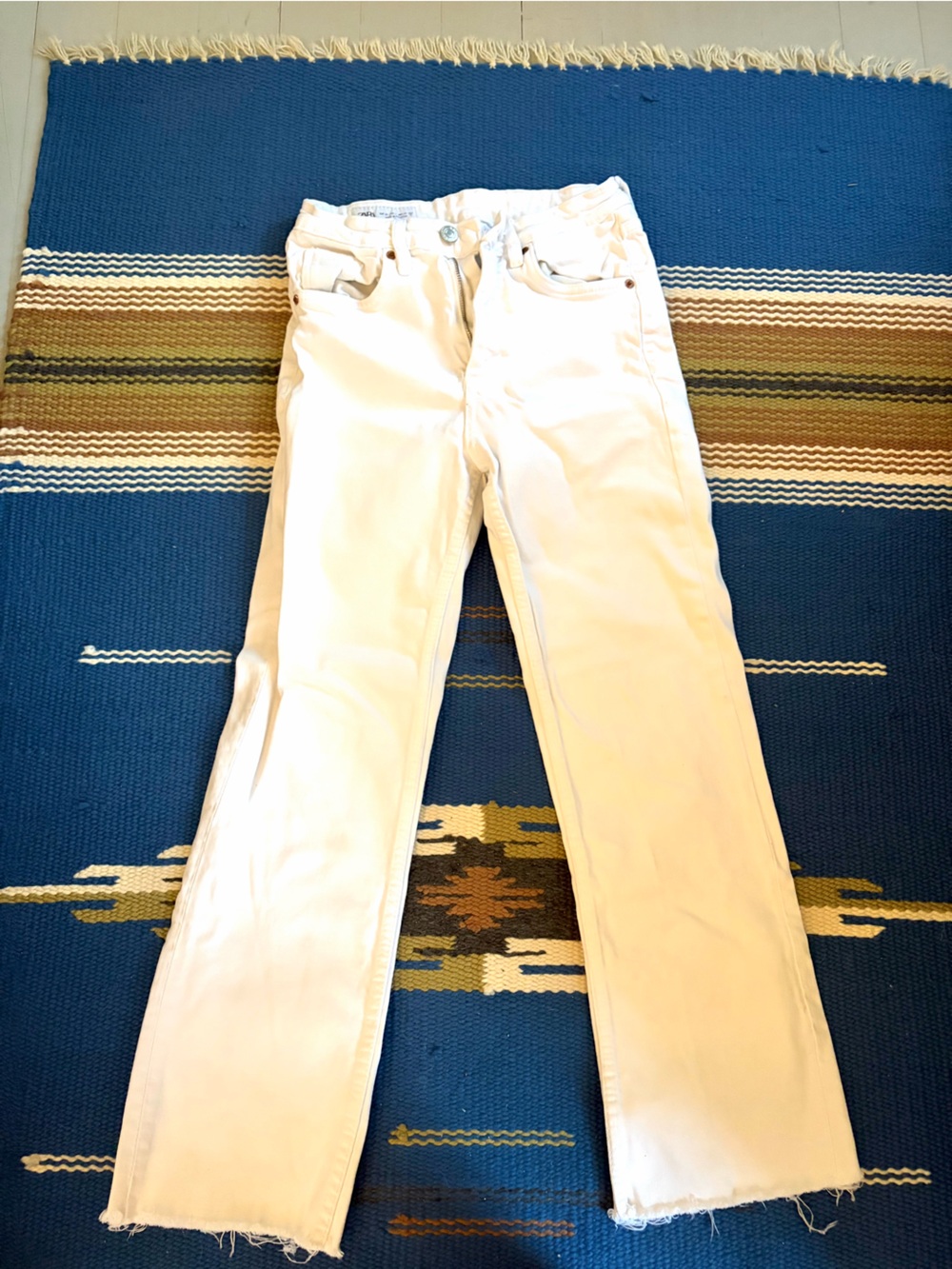 Zara Cream Straight-Leg Jeans